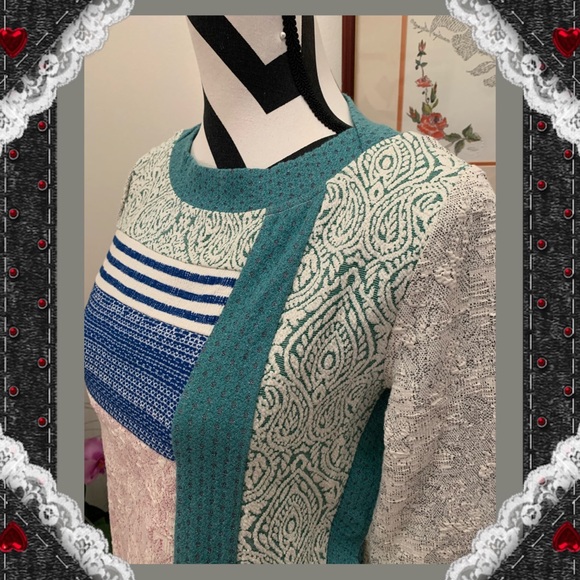 Anthropologie Multiple Pattern Side Split Top - Picture 6 of 7